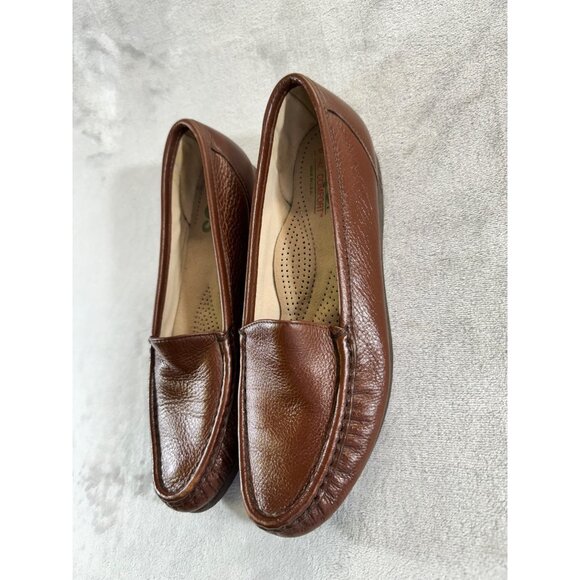 SAS Womens 8 brown leather slip on loafers tripad comfort - Picture 13 of 16